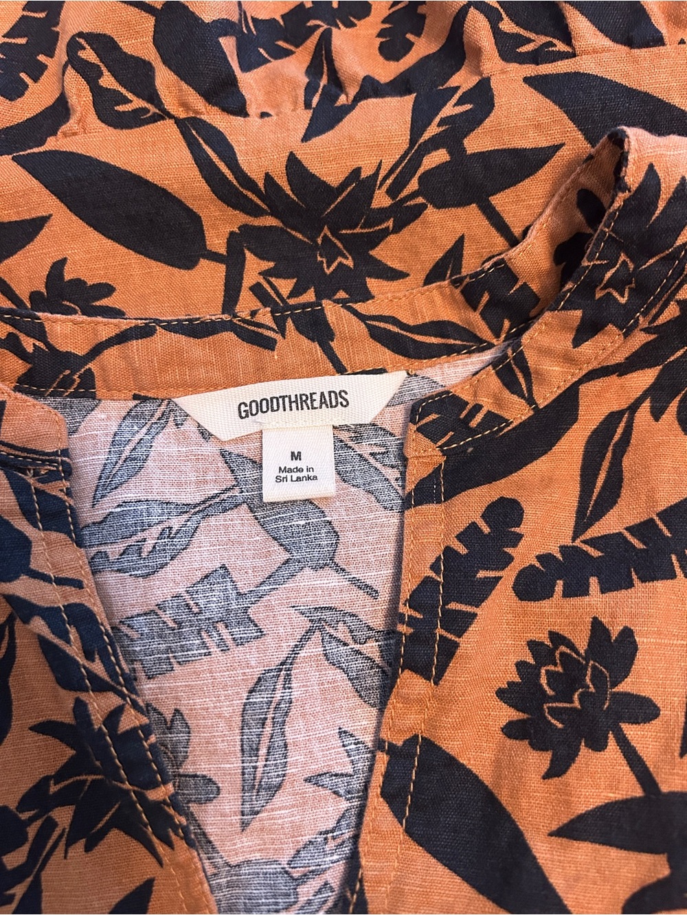 Floral Mini Dress in Rust Orange & Black - Picture 2 of 6
